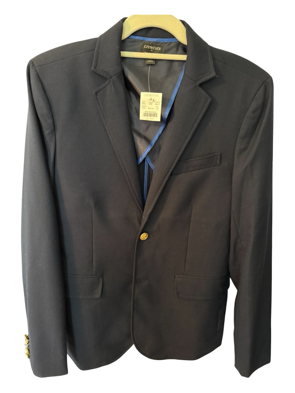 Crewcuts Black Single-Breasted Boys' Blazer with Gold Buttons